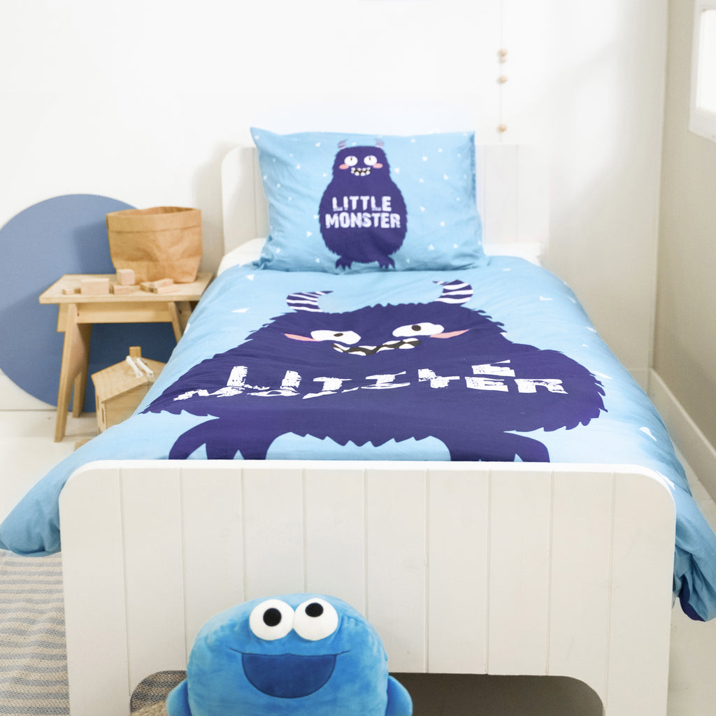 Little Monster Blauw Dekbedovertrek - Bedworld B.V.